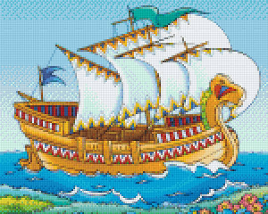 Viking Ship Nine [9] Baseplate PixelHobby Mini-mosaic Art Kit